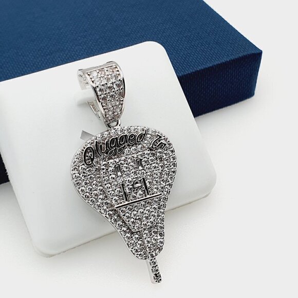 "925 Sterling Silver Plated CZ Pendant, INUS1BR061 - Picture 7 of 10